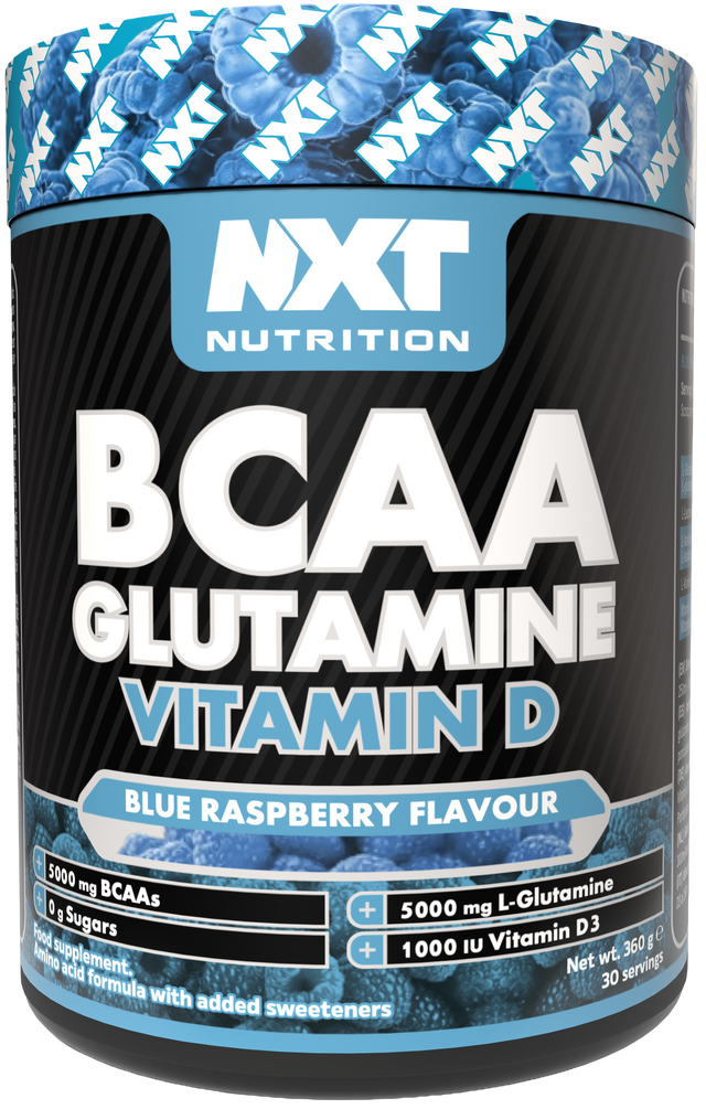 NXT Nutrition BCAA, Glutamine & VIt D 360g - Blue Raspberry - 300g