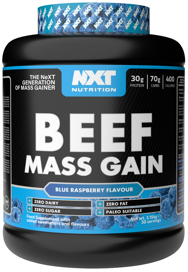 NXT Nutrition Beef Mass Gain - Blue Raspberry - 3.15kg