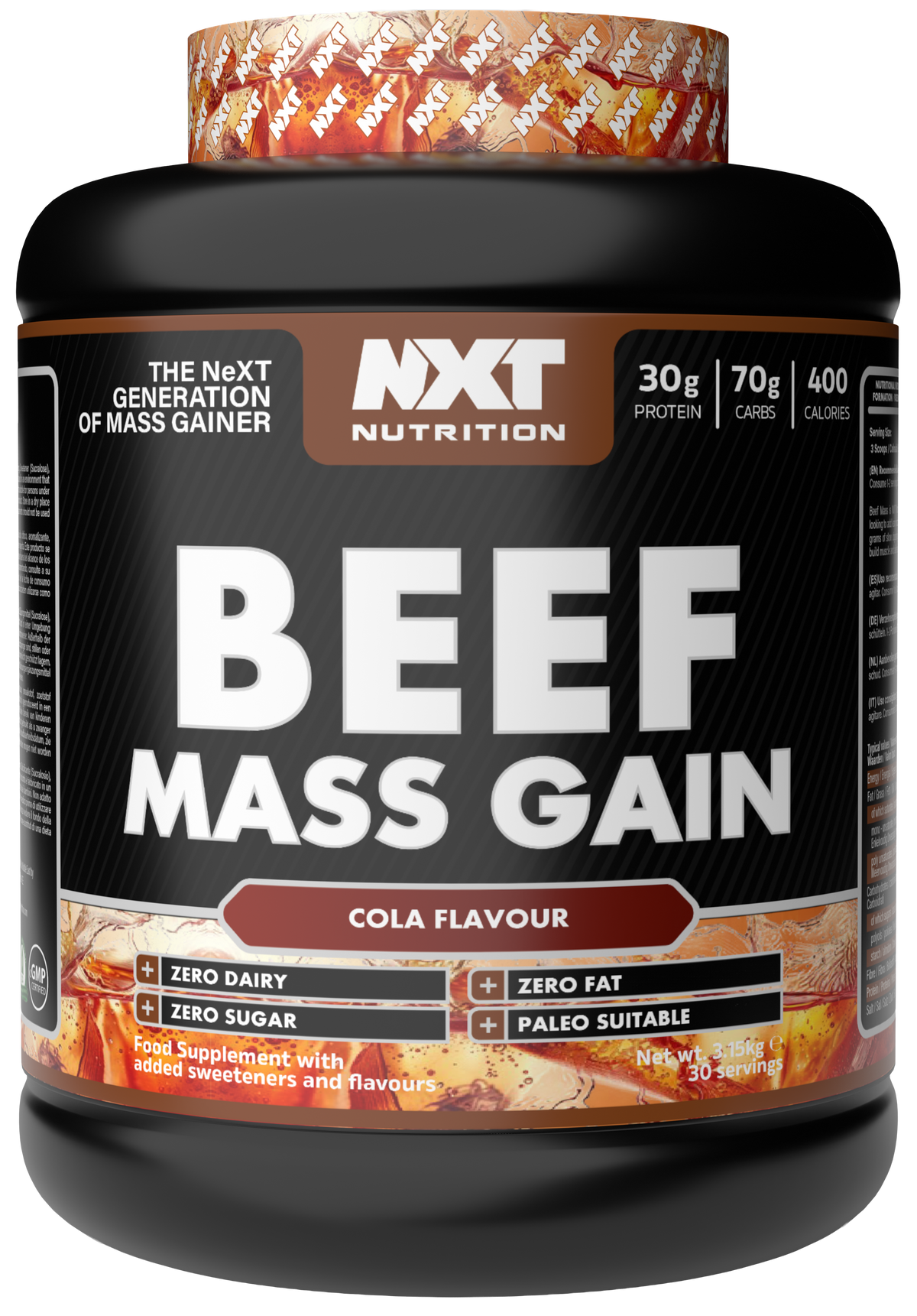 NXT Nutrition Beef Mass Gain - Cola - 3.15kg
