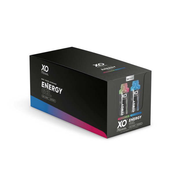 XO Fitness Gels - Strawberry & Lime / Blue Raspberry - 24x70g