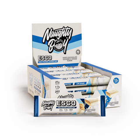 Naughty Boy Esco Bar - White Chocolate Cookies & Cream - 12x65g