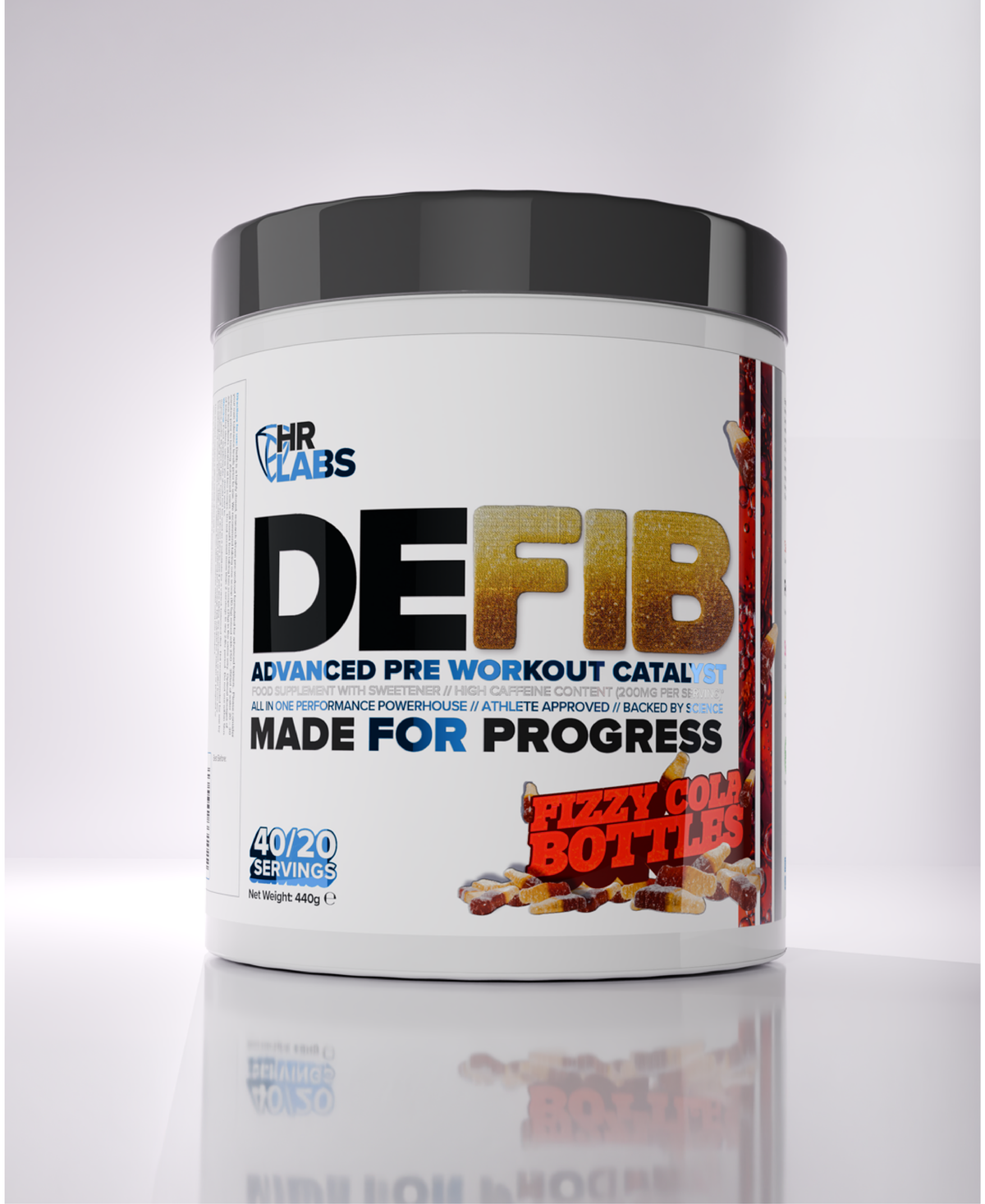 HR Labs DEFIB - Fizzy Cola Bottles - 440g