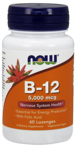 Vitamin B-12 with Folic Acid - 5000mcg - 60 lozenges