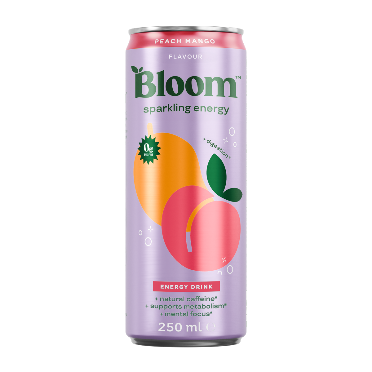 Bloom Sparkling Energy - Peach Mango - 12x250ml
