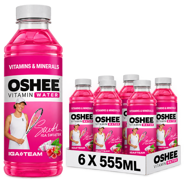 OSHEE Vitamin Water + Mineral - Red Grape & Dragonfruit - 6x555ml