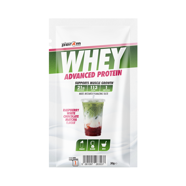 Per4m Advanced Whey Protein Sachet - Raspberry White Chocolate Matcha - 30g