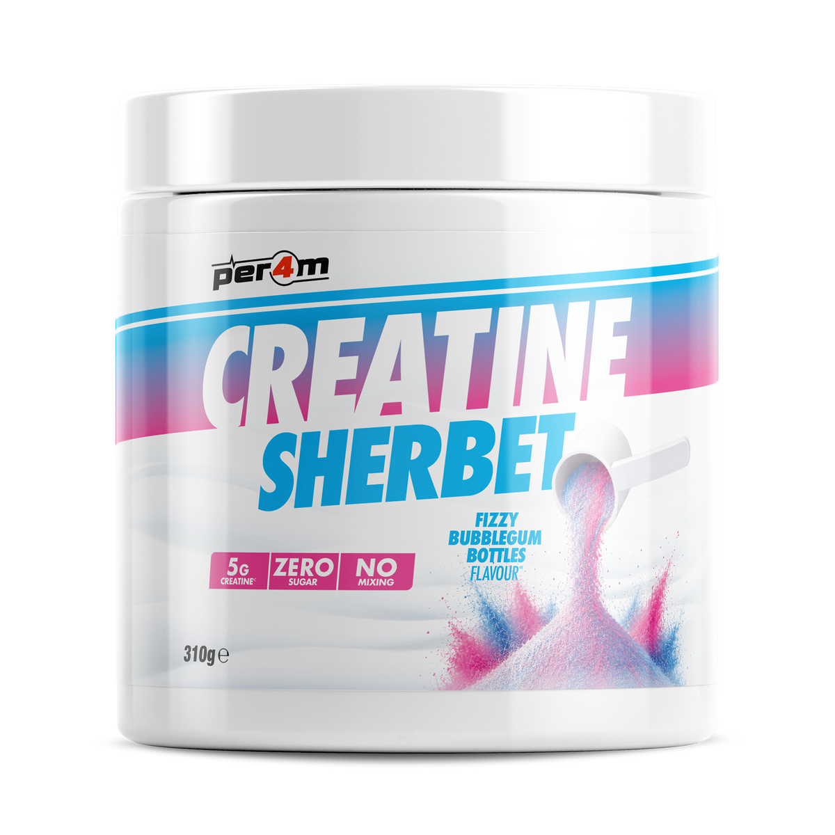 Per4m Creatine Sherbet - Fizzy Bubblegum Bottles - 310g