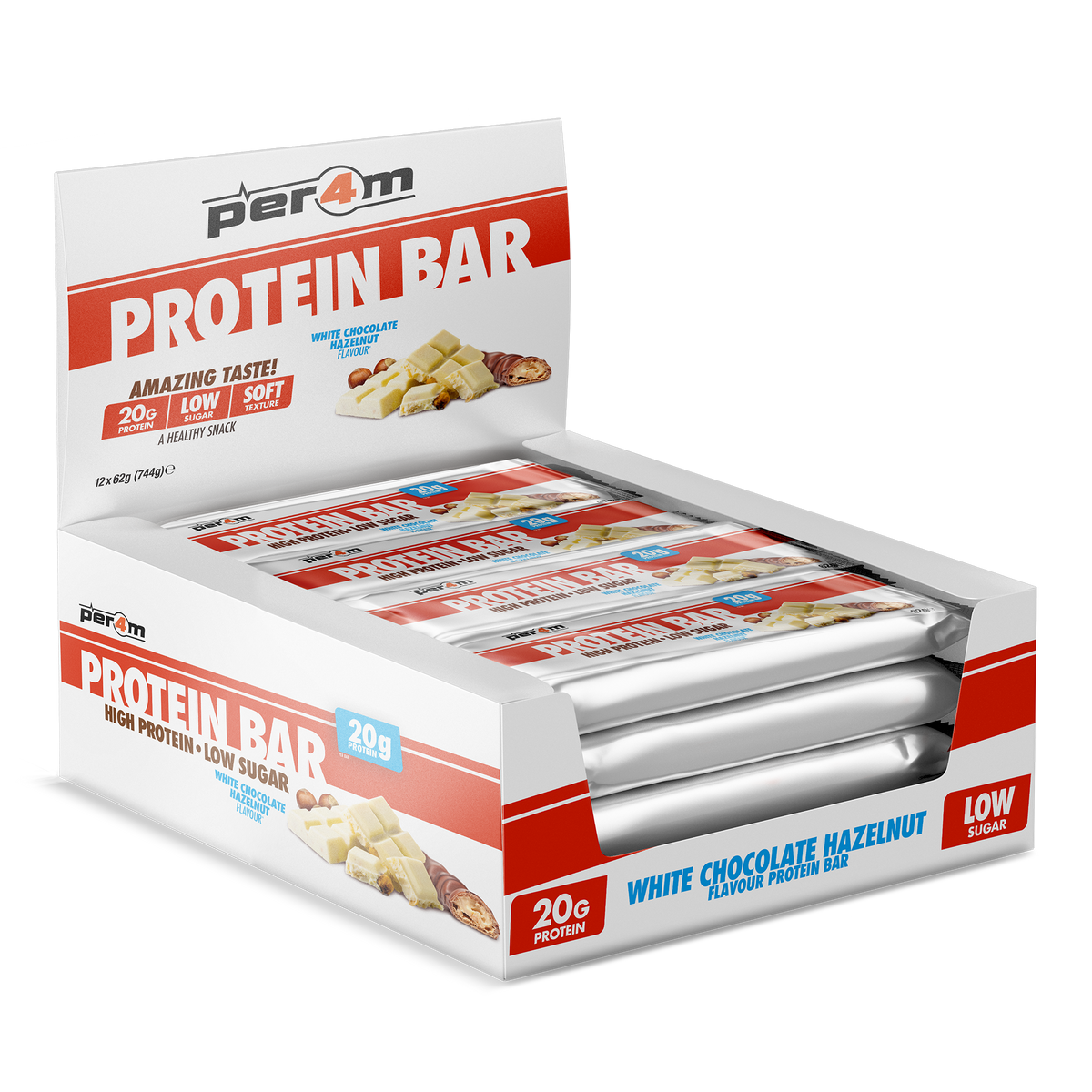 Per4m Protein Bar - White Chocolate Hazelnut - 12x62g