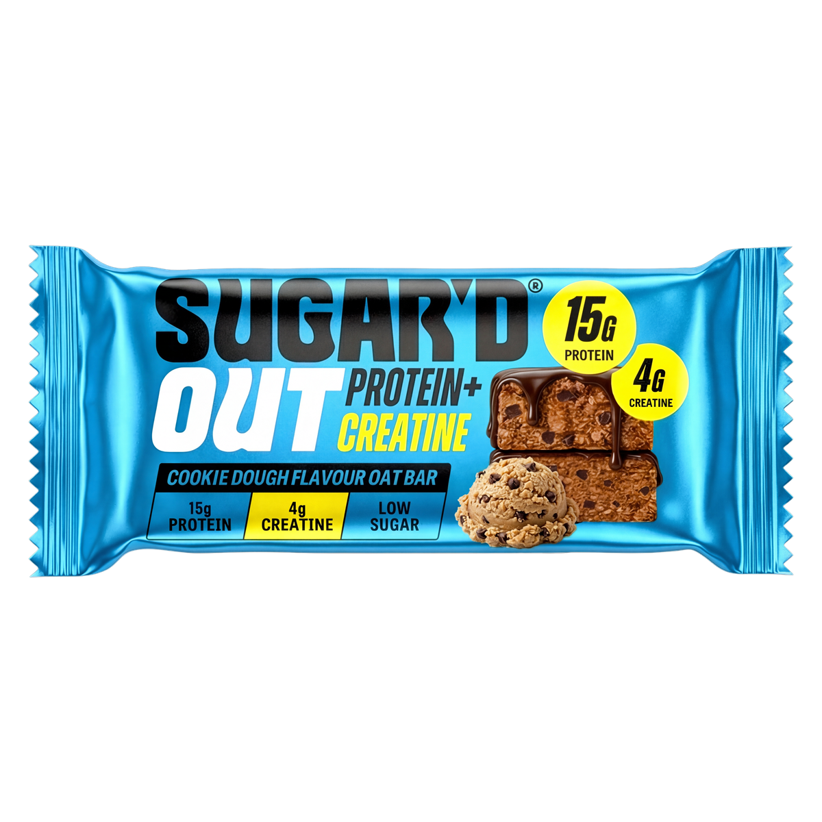 Sugar'd Out Protein + Creatine Oat Bar - Cookie Dough - 12x68g