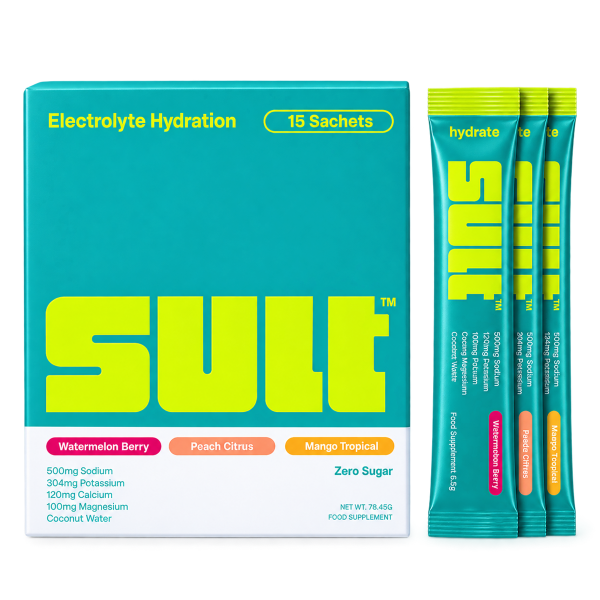 SULT Electrolyte Hydration - 15 Variety Pack - 15x5.9g