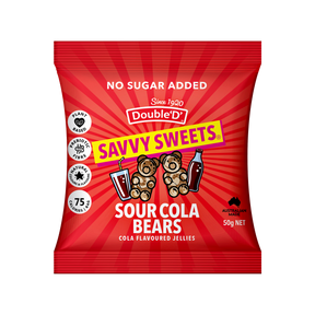 Savvy Sweets Sour Cola Bears 12x50g Sour Cola - Cola Bears (Sour Cola) - 12x50g