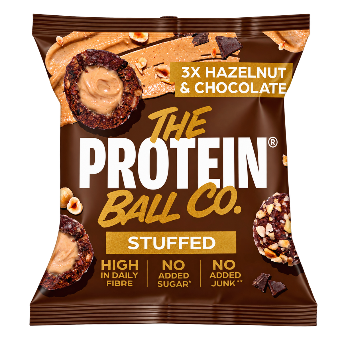 The Protein Ball Co Stuffed Protein Balls - Hazelnut & Chocolate - 10x36g