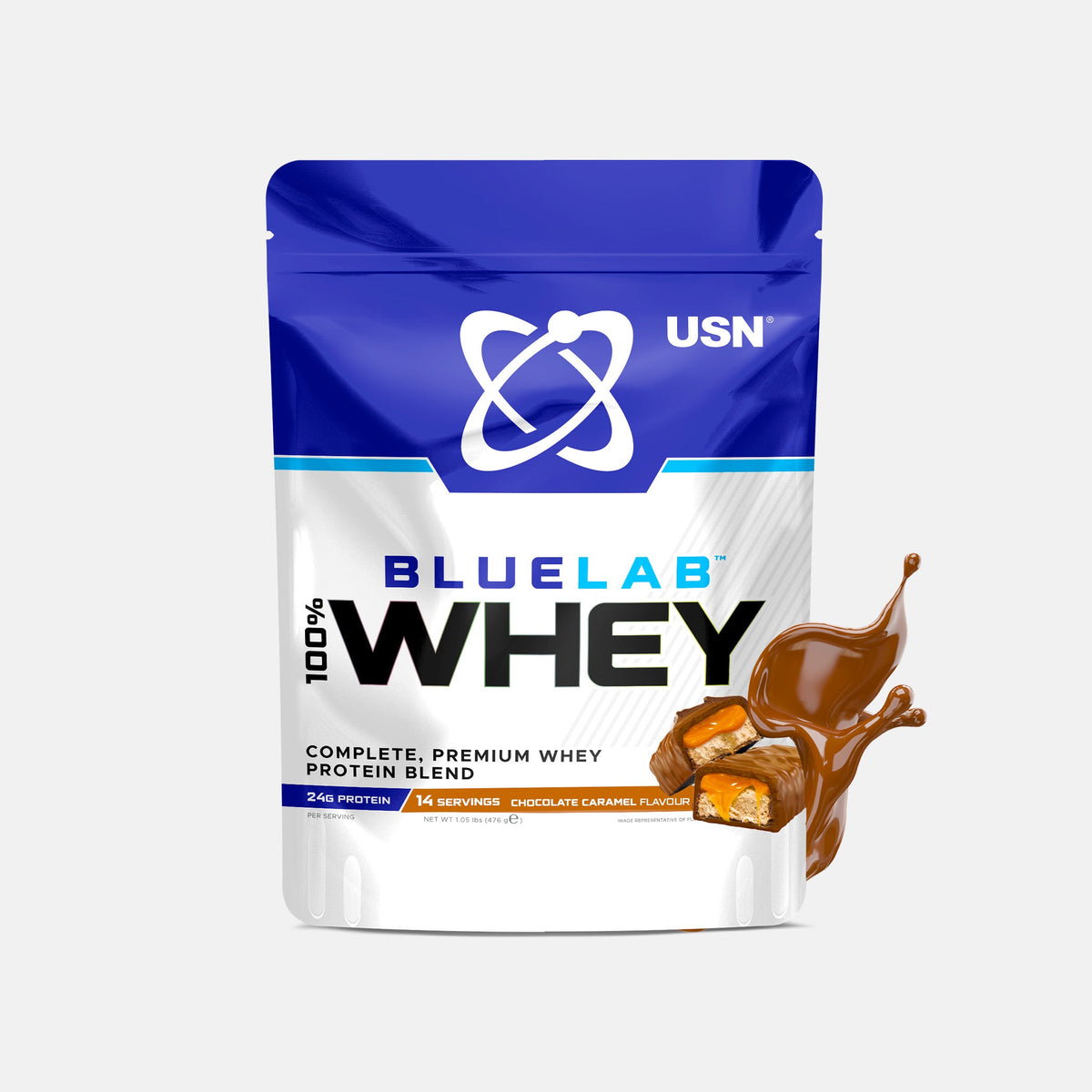 USN Whey Protein Bag - Choc Caramel - 900g