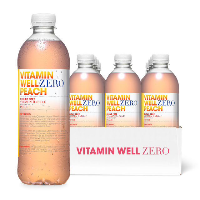 Vitamin Well ZERO - Peach - 12x500ml