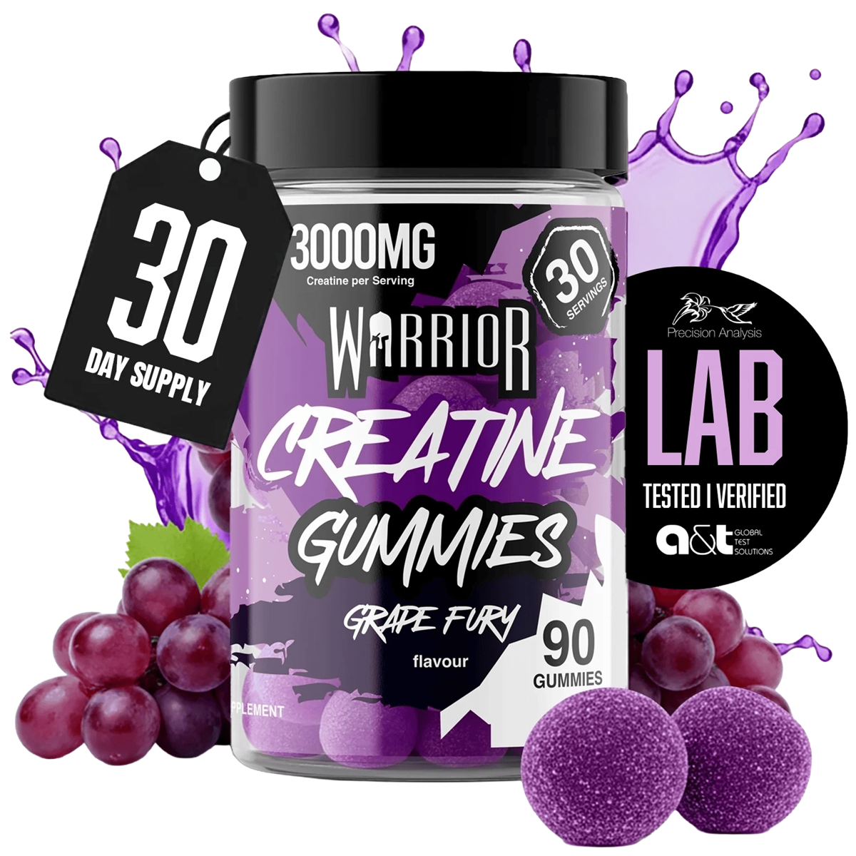 Warrior Creatine Gummies - Blue Razz - 90 Gummies