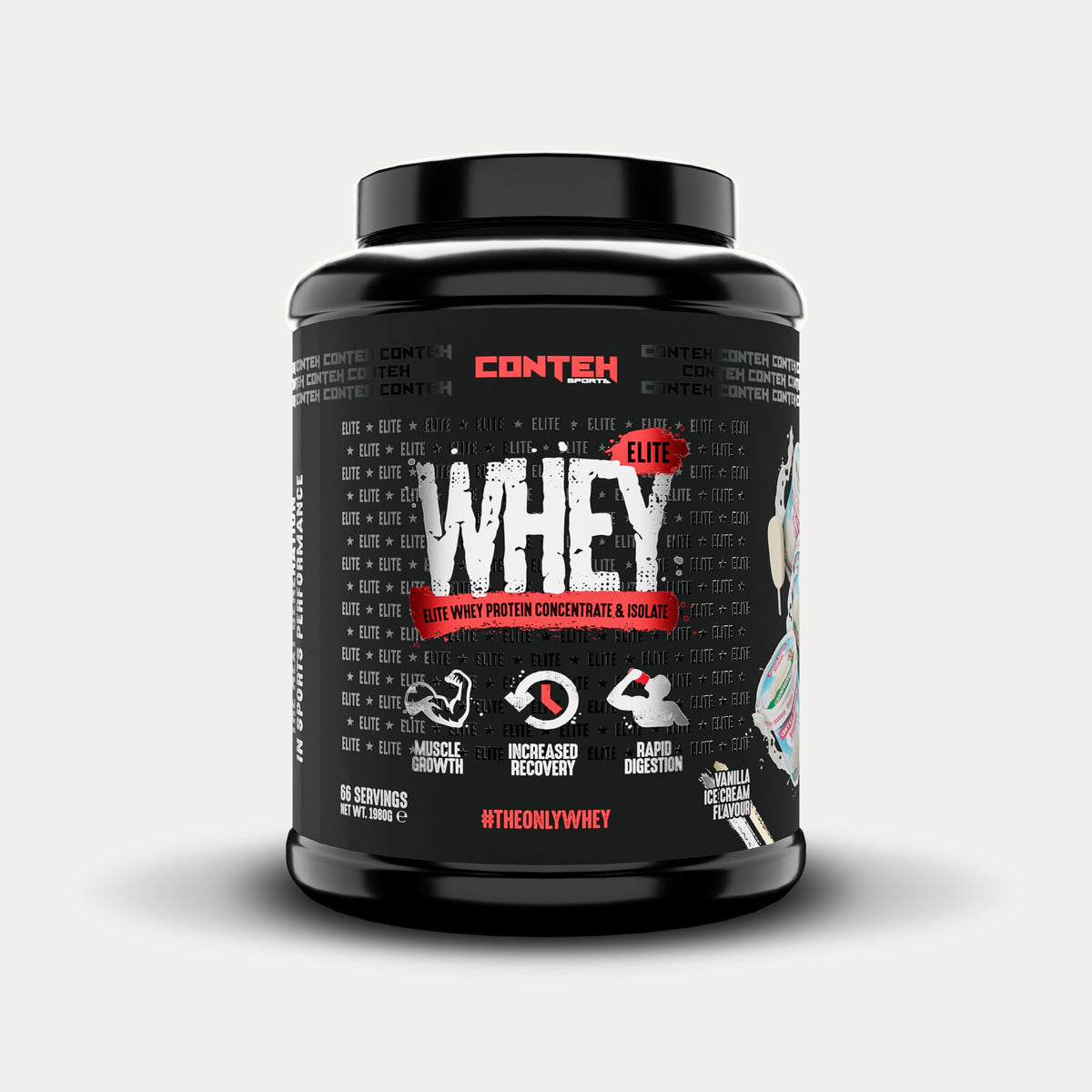 Conteh Sports Whey Elite - Vanilla Ice Cream - 1980g