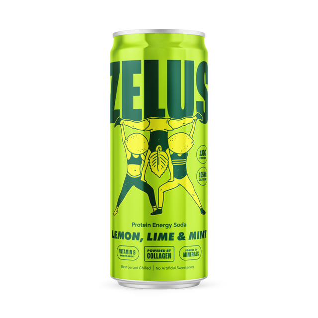 ZELUS Protein Energy Soda - Lemon, Lime & Mint - 12x330ml