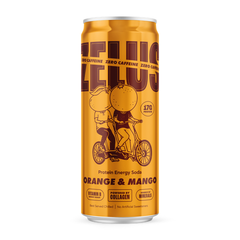 ZELUS Protein Energy Soda ZERO - Orange & Mango - 12x330ml