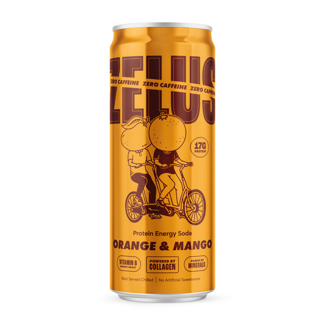 ZELUS Protein Energy Soda ZERO - Orange & Mango - 12x330ml