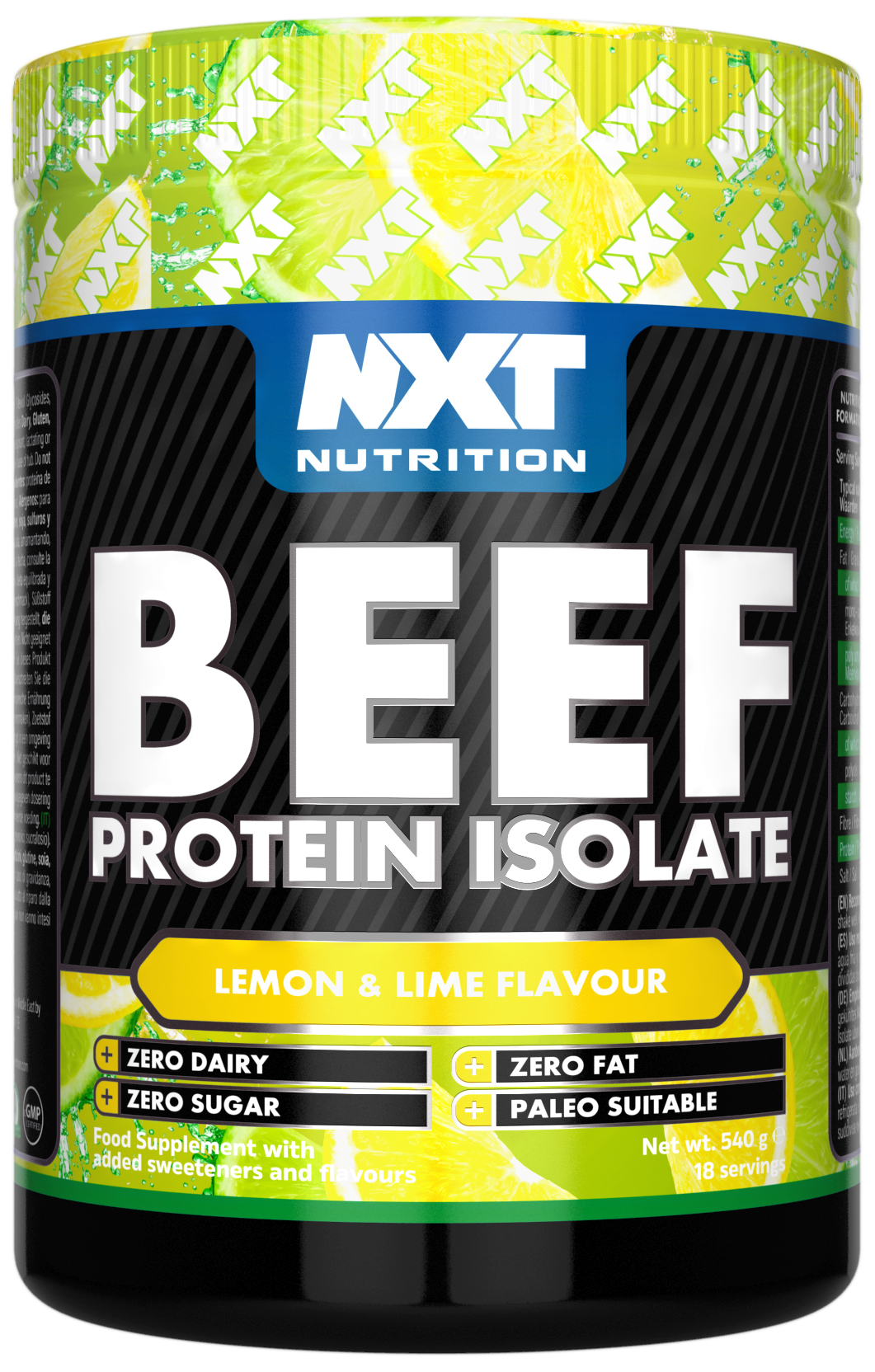 NXT Nutrition Beef Protein Isolate - Lemon & Lime - 540g