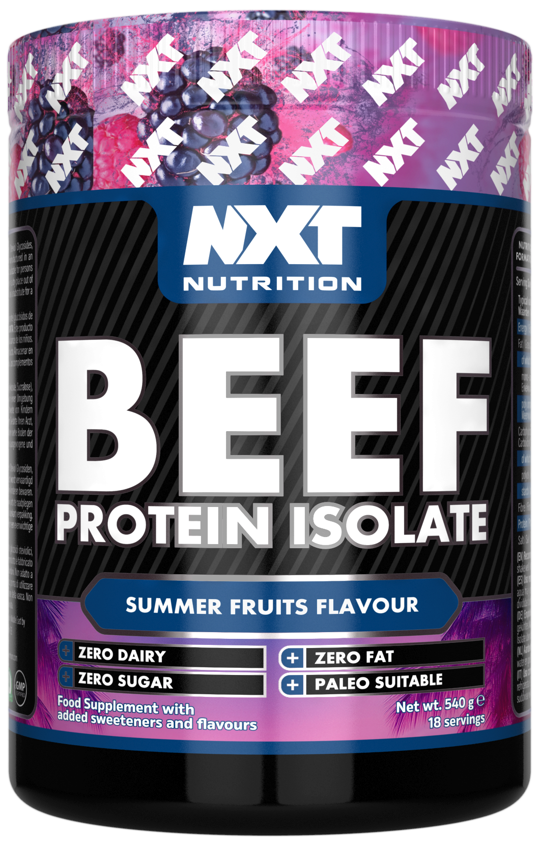 NXT Nutrition Beef Protein Isolate - Summer Fruits - 1.8kg