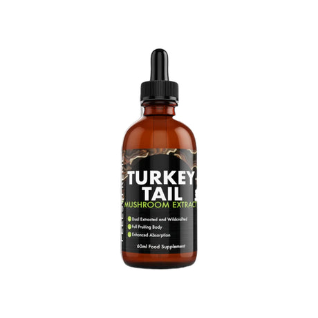 Feel Supreme Turkey Tail Mushroom Liquid | High Strength tincture for Immunity 60ml - gymstack.