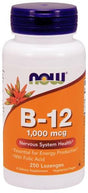 Vitamin B-12 with Folic Acid, 1000mcg - 250 lozenges 