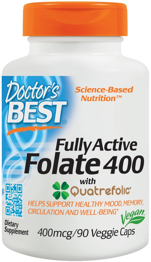 Fully Active Folate 400 with Quatrefolic - 400mcg - 90 vcaps