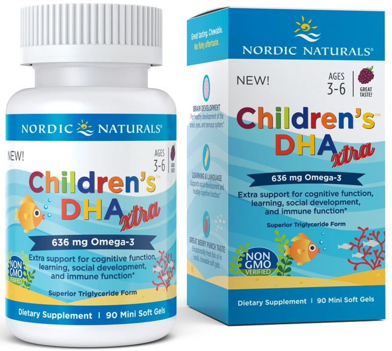 Childrens DHA Xtra Fish Oil - 636mg Berry Punch - 90 mini softgels