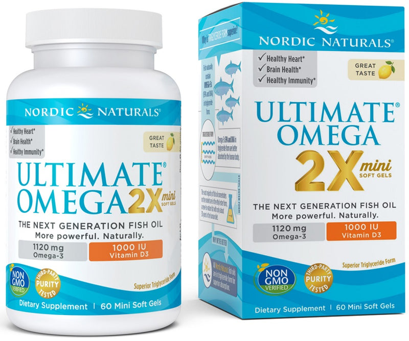 Ultimate Omega 2X Mini with Vitamin D3 - 1120mg Lemon - 60 mini softgels