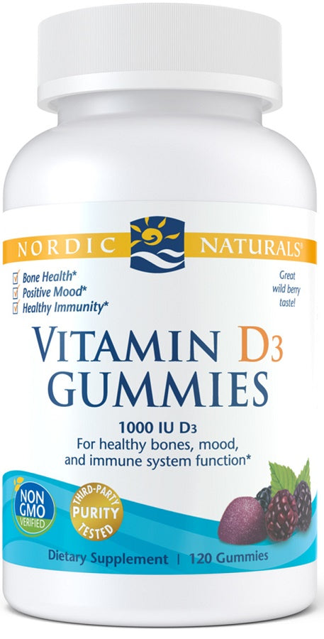 Vitamin D3 Gummies - 1000 IU Wild Berry - 120 gummies