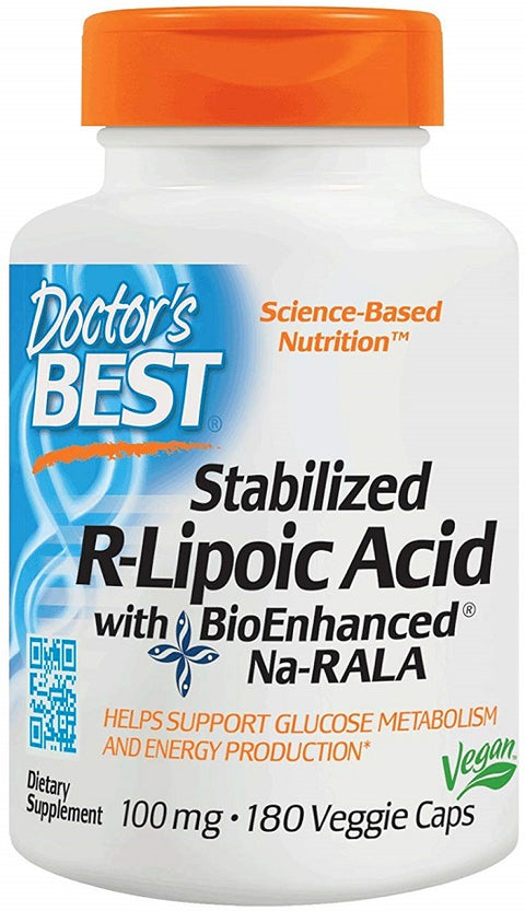 Stabilized R-Lipoic Acid with Na-RALA - 100mg - 180 vcaps