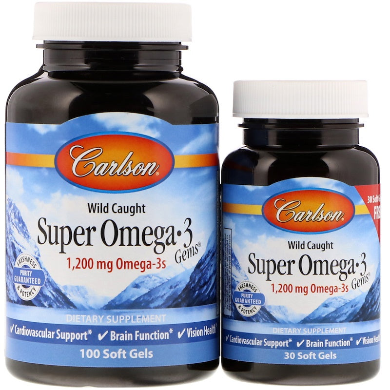 Wild Caught Super Omega-3 Gems - 1200mg - 100 + 30 softgels