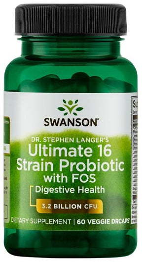 Dr. Stephen Langers Ultimate 16 Strain Probiotic with FOS, 3.2 Billion CFU - 60 vcaps