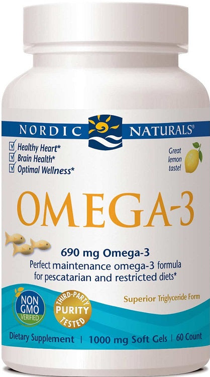 Omega-3 - 690mg Lemon (Fish Gelatin) - 60 softgels