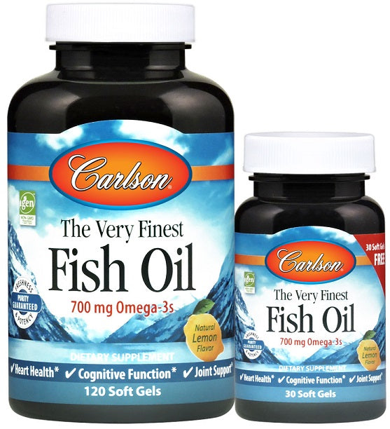 The Very Finest Fish Oil - 700mg Omega-3s - Natural Orange - 120 + 30 softgels