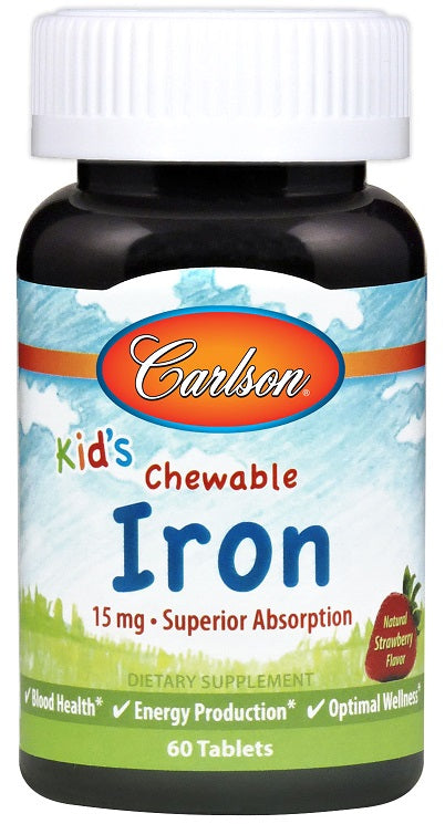 Kids Chewable Iron - 15mg Strawberry - 60 tablets