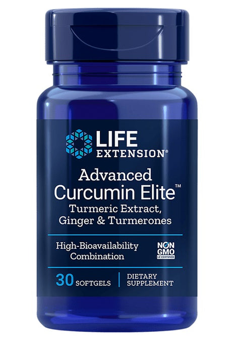 Advanced Curcumin Elite Turmeric Extract - Ginger & Turmerones - 30 softgels