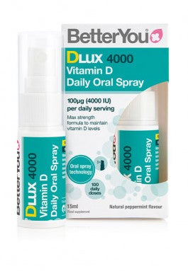 DLux 4000 Daily Vitamin D Oral Spray - Natural Peppermint - 15 ml.