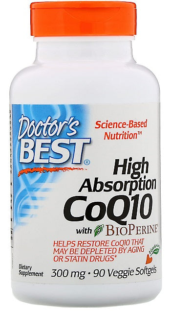 High Absorption CoQ10 with BioPerine - 300mg - 90 veggie softgels