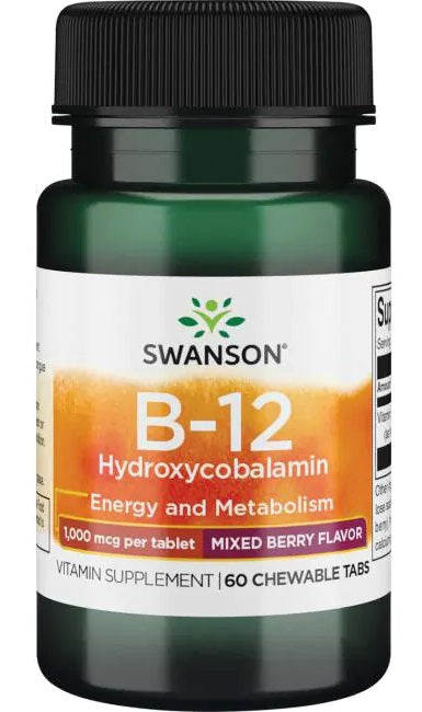 B-12 Hydroxycobalamin - 1000mcg - 60 chewable tablets
