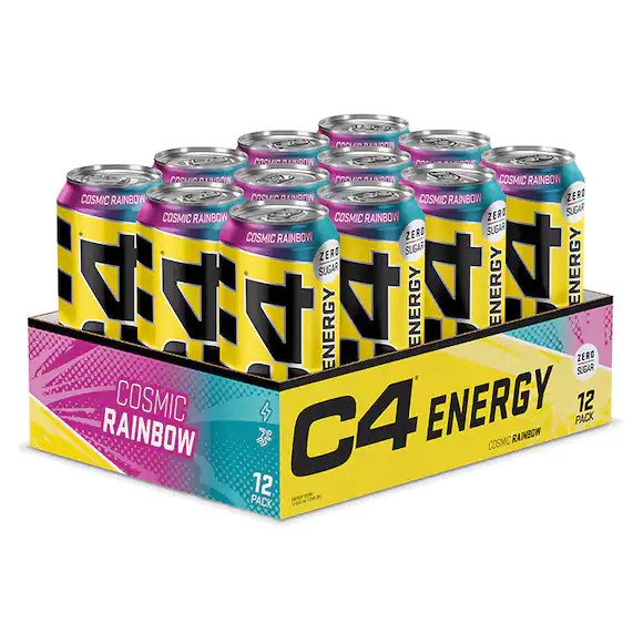 C4 Explosive Energy Drink - Cosmic Rainbow - 12 x 500 ml.