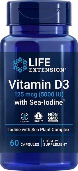 Vitamin D3 with Sea-Iodine - 5000IU - 60 caps