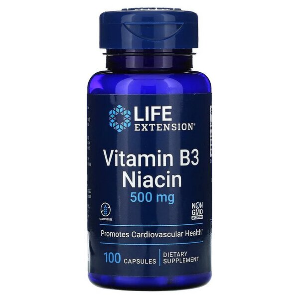 Vitamin B3 Niacin - 500mg - 100 caps