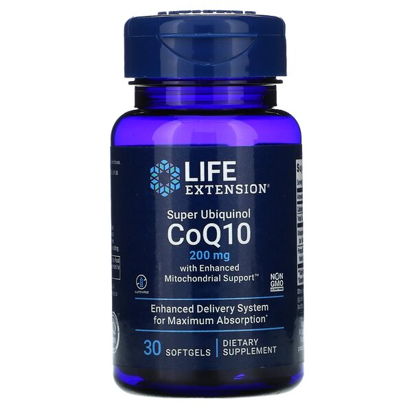 Super Ubiquinol CoQ10 with Enhanced Mitochondrial Support - 200mg - 30 softgels