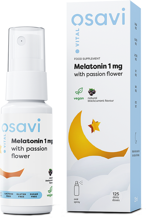 Melatonin with Passion Flower Oral Spray - 1mg (Blackcurrant) - 25 ml.