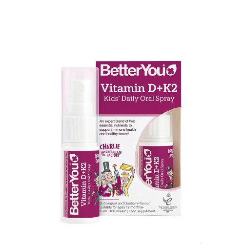 Vitamin D+K2 Kids Daily Oral Spray - Bubblegum & Blueberry - 15 ml.