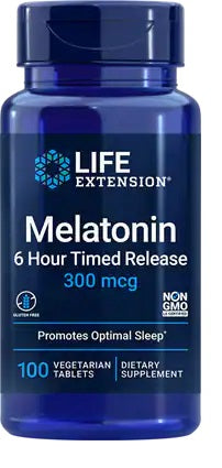 Melatonin 6 Hour Timed Release - 300mcg - 100 vegetarian tabs