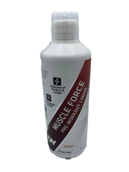 Muscle Force Liquid Pre-Workout - Peach - 500 ml.
