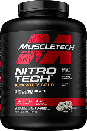 Nitro-Tech 100% Whey Gold, Cookies & Cream - 2270g 